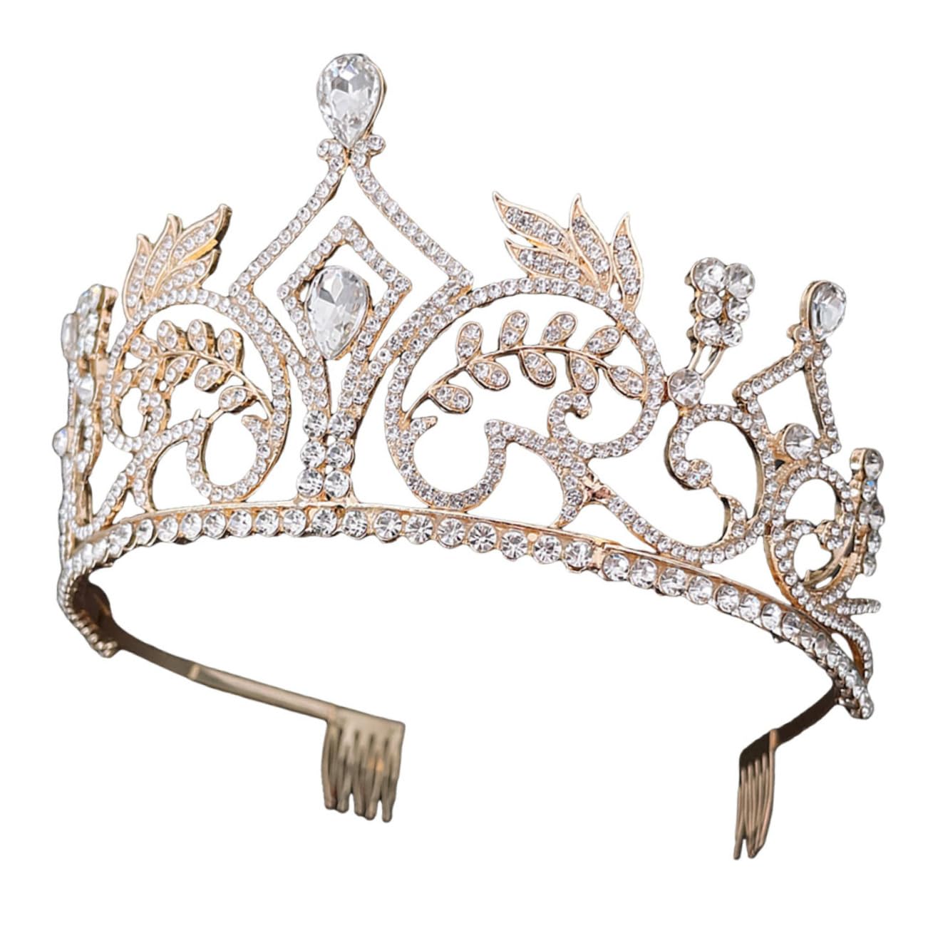 Beaupretty 2-Piece Rhinestone Tiara Headpiece Set for Women - Elegant Graduation Crown, Wedding Hair Comb & Cosplay Head Decor - Perfect for Bridal Showers, Prom, Pageants and Special Occasions