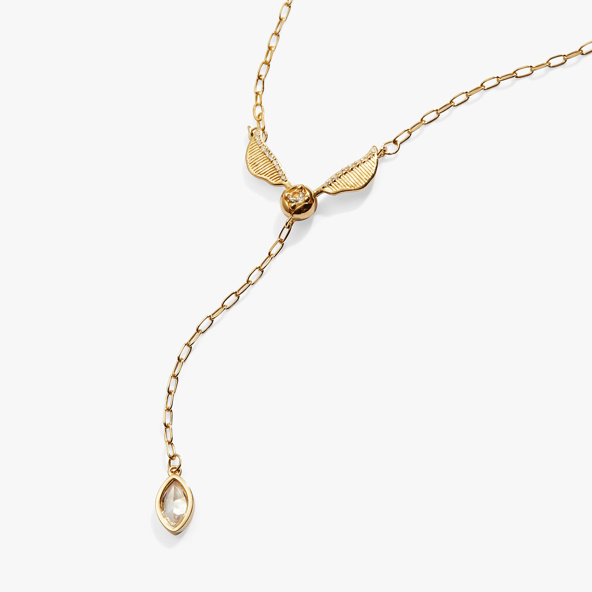 Harry Potter™ Golden Snitch Lariat Necklace - Official Wizarding World Jewelry for Women, Cosplay & Gift - Perfect for Halloween, Birthday & Harry Potter Fans