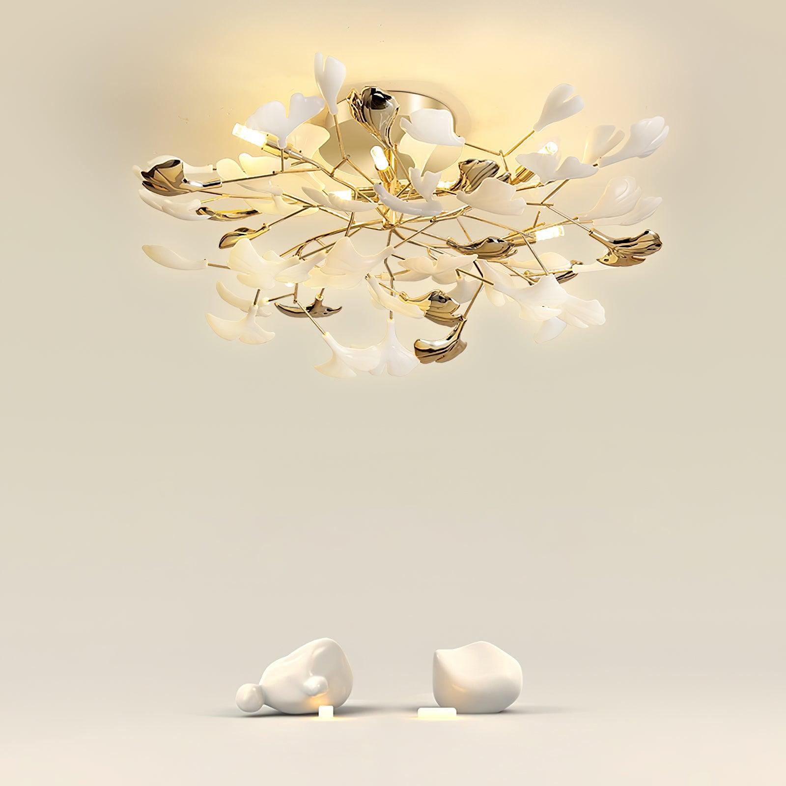 Ginkgo Rotating Ceiling Light - Modern LED Flush Mount Fixture with Adjustable Arms for Living Room, Bedroom, or Dining Room Lighting