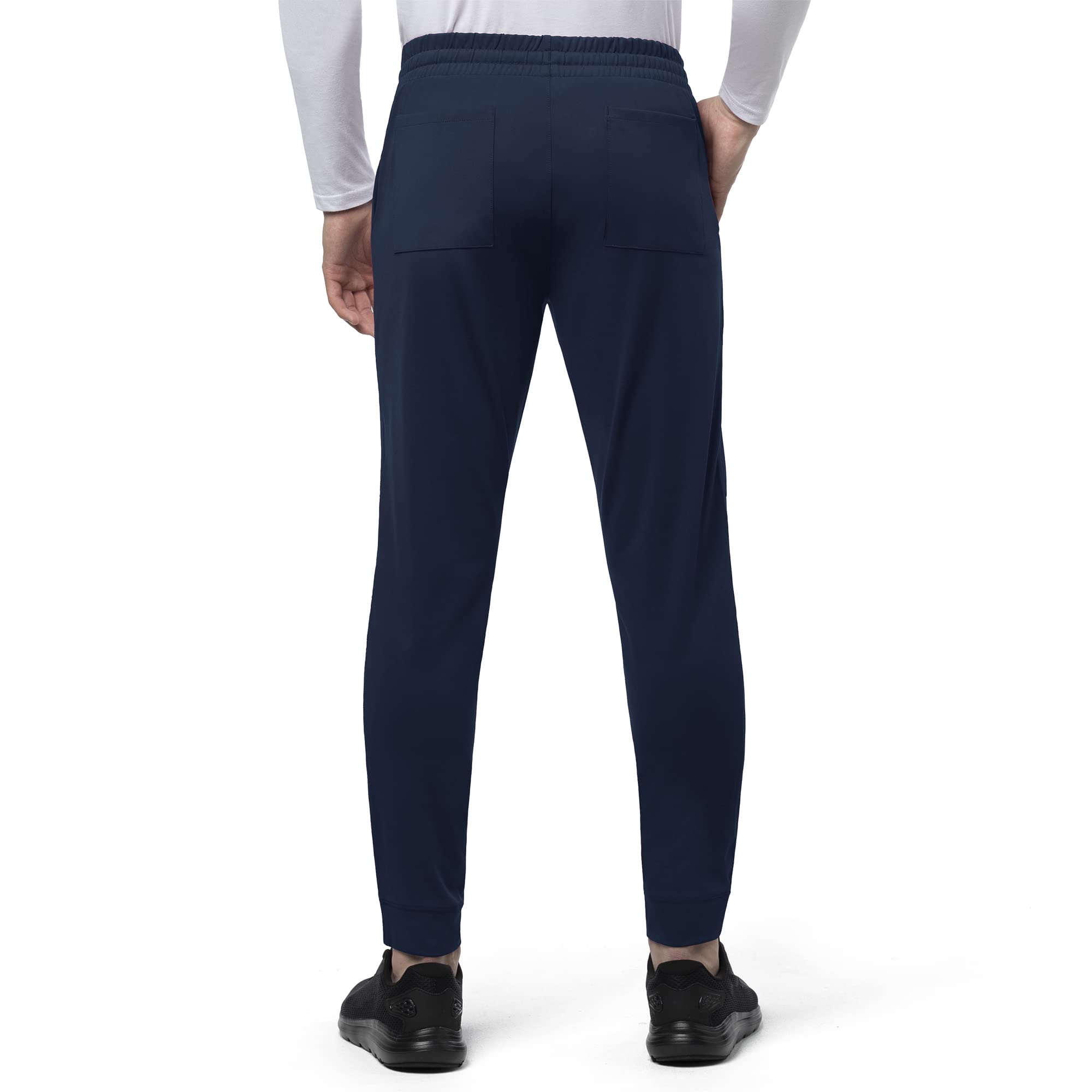 WonderWink MOTO Men's Scrub Set - Crew Neck Top & Pintuck Pants with Badge Reel | Comfortable Medical Uniform for Doctors, Nurses & Healthcare Professionals | Perfect for Hospitals, Clinics & Long Shifts