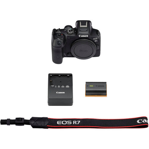 Canon EOS R7 Mirrorless Digital Camera Body Only - 32.5MP, 4K Video, Dual Pixel AF | Professional Photography & Vlogging | Includes 2-Year USA Warranty, Memory Card, Case & Cleaning Kit