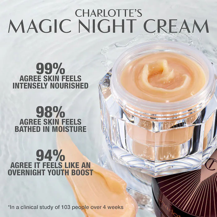 Charlotte's Magic Night Cream - Anti-Aging Moisturizer for Women, Hydrating & Firming Face Cream with Hyaluronic Acid & Vitamin E - Perfect for Nighttime Skincare Routine & Dry Skin Care