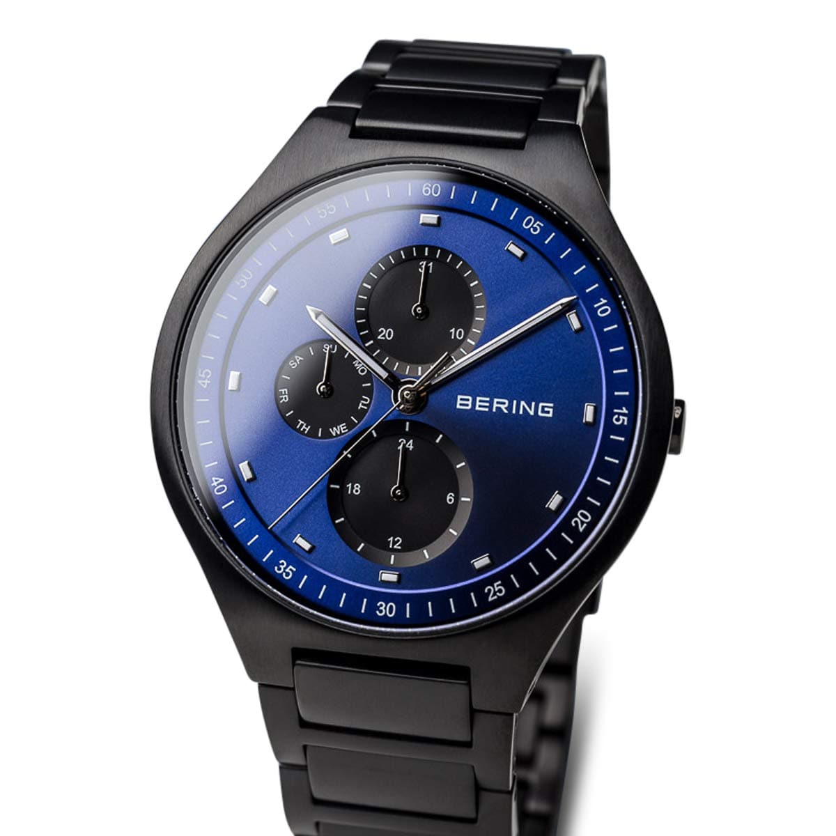 BERING 11741 727 Black Titanium Bracelet Strap Quartz Men's Watch - Stylish & Durable for Business, Casual & Outdoor Activities