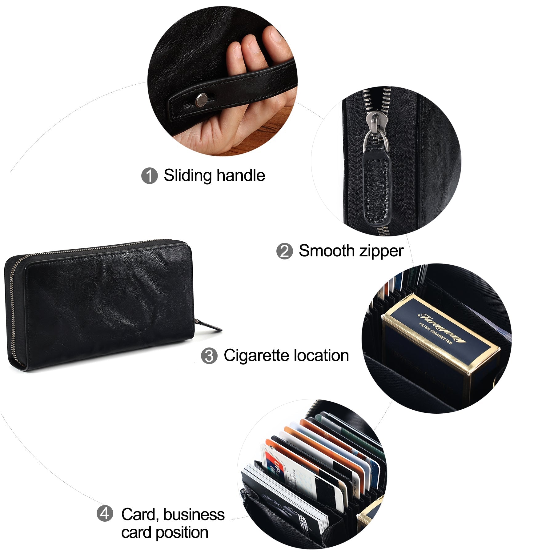 Men's RFID Blocking Leather Wallet - Slim Bifold Wallet for Men with Credit Card Slots & ID Window - Perfect for Travel, Business & Everyday Use