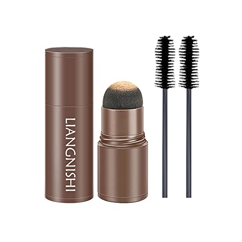 Waterproof Eyebrow Powder Stick with 2PC Eyebrow Brush - Long Lasting Hairline Shadow Powder Makeup Kit for Natural Brows & Touch-Ups | Perfect for Daily Use, Professional Makeup & On-The-Go Touch Ups