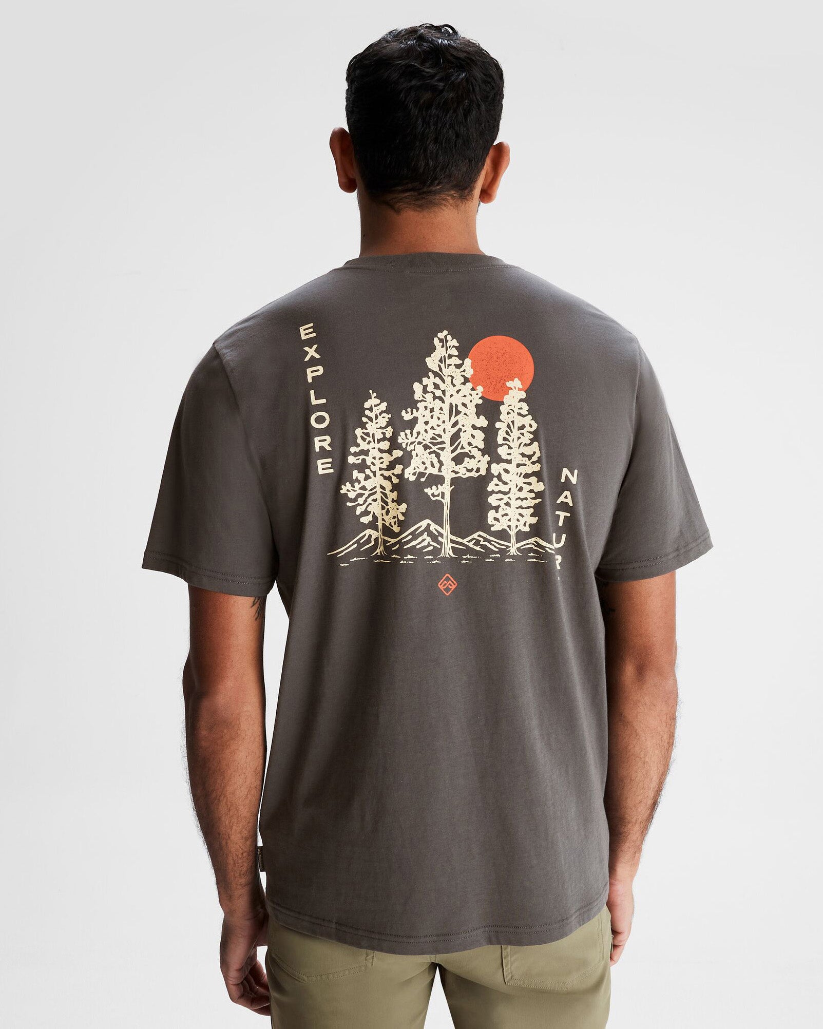 Men's Explore Nature Organic Cotton T-Shirt - Eco-Friendly Casual Tee for Hiking, Camping & Outdoor Adventures | Shale Color