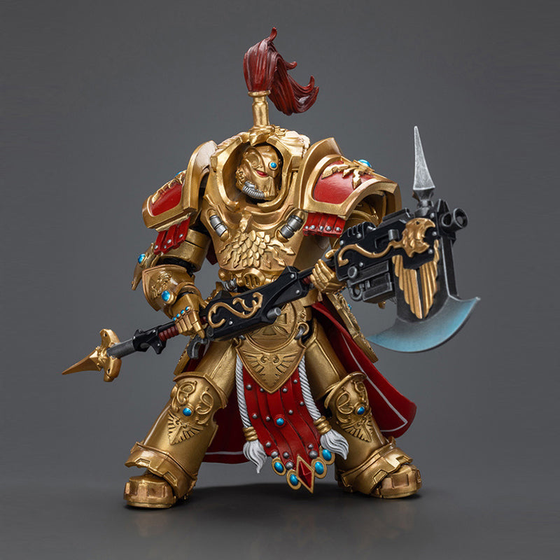 JOYTOY 1/18 Scale Warhammer 40K Adeptus Custodes Allarus Custodian Action Figure with Castellan Axe - Collector's Edition for Warhammer Fans & Tabletop Gaming Enthusiasts - Perfect for Display, Role-Playing Battles, and Warhammer 40K Collections