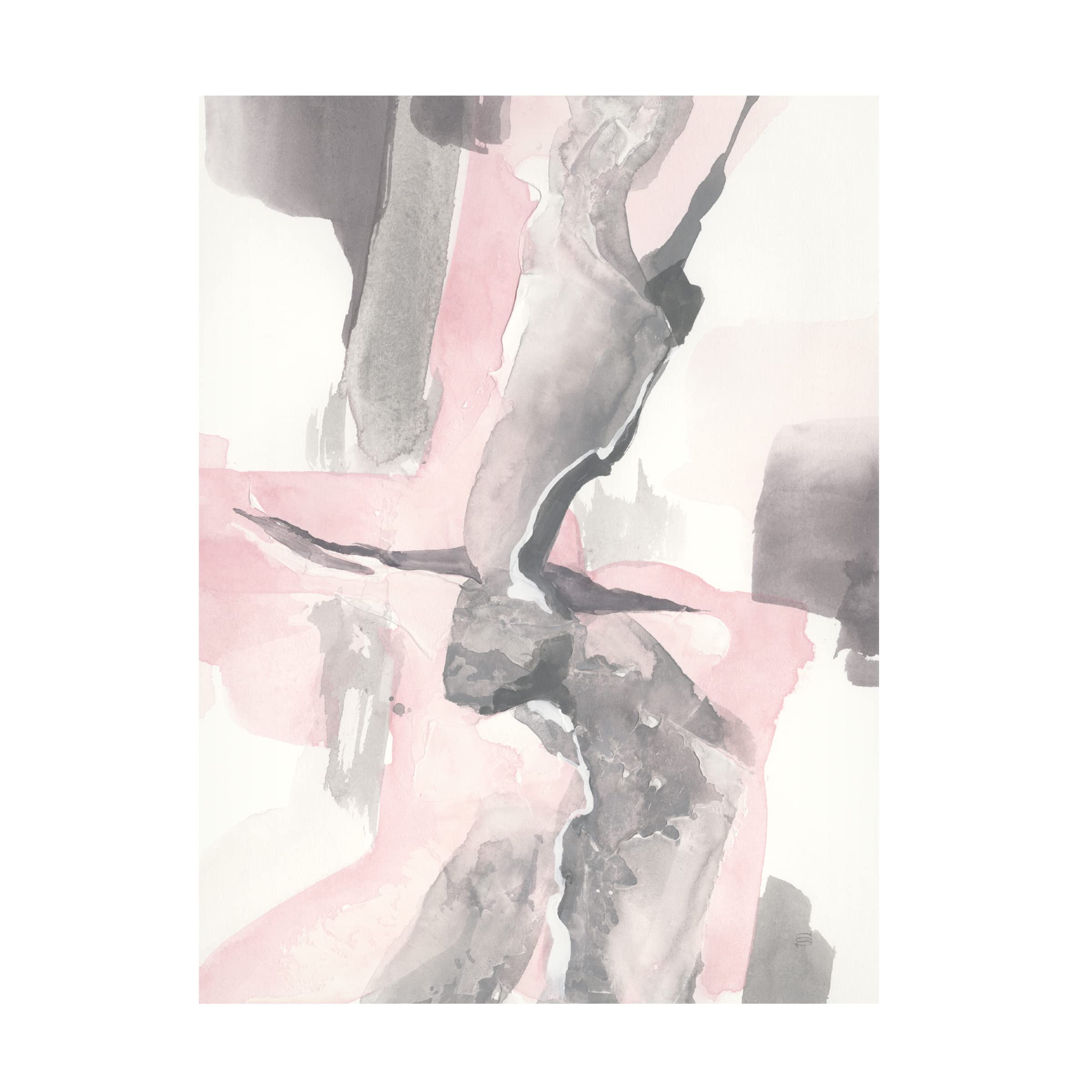 Blushing Grey I Crop Canvas Wall Art by Chris Paschke - Modern Abstract Painting for Living Room, Bedroom & Office Decor
