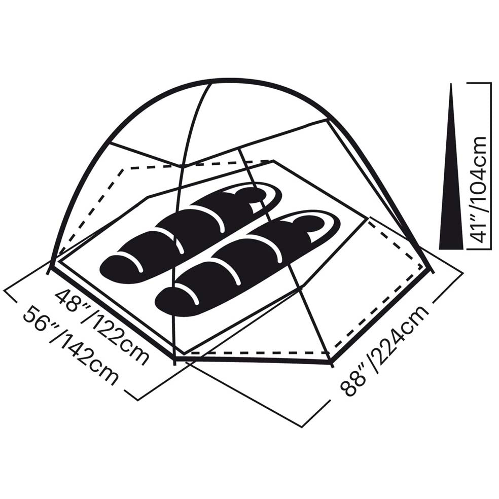 Eureka Mountain Pass 2 Tent - 2-Person Lightweight Backpacking Tent for Hiking & Camping | Waterproof & Windproof Outdoor Shelter for Adventure Travel