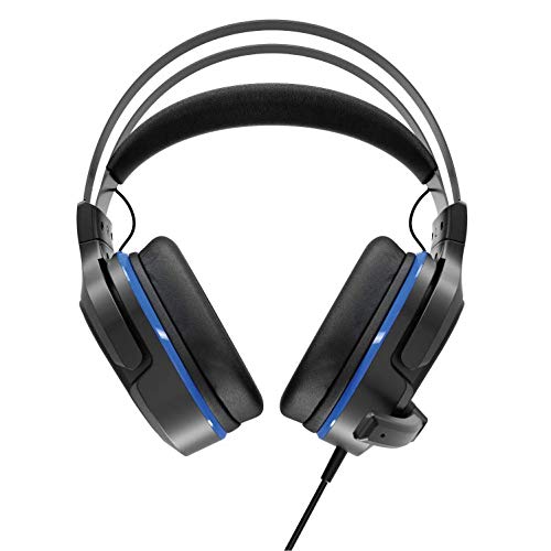 Wage Pro Universal Wired Gaming Headset with Noise Cancelling Mic - Black & Blue for PC, PS4, Xbox, Nintendo Switch - Perfect for Online Gaming & Streaming
