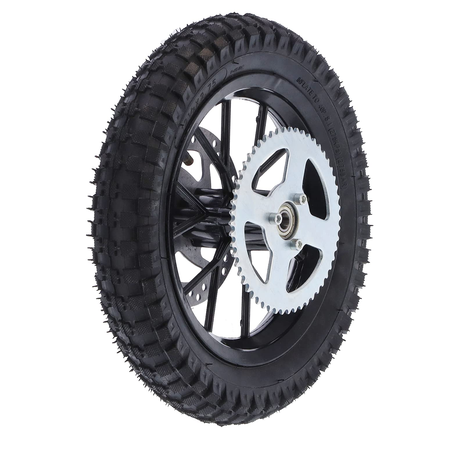 Akozon 12.5 x 2.75 Inch Mini Pocket Bike Rear Wheel Replacement for Coolster 2 Stroke Mini Dirt Bike QG-50 - Perfect for Off-Road Racing, Backyard Riding & Youth Motocross