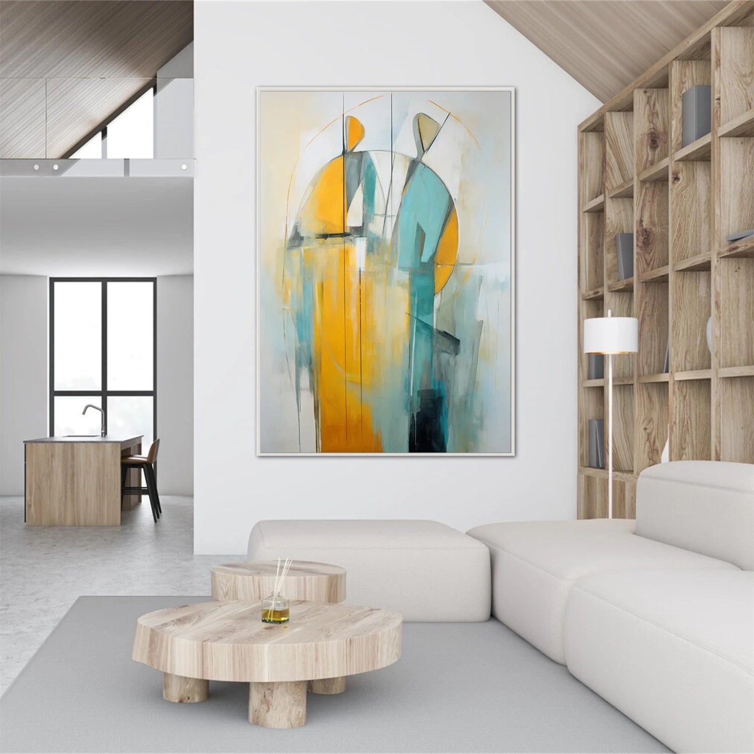 Contemporary Abstract Minimalist Wall Art Painting #CW018 - Modern Home Decor for Living Room, Bedroom & Office