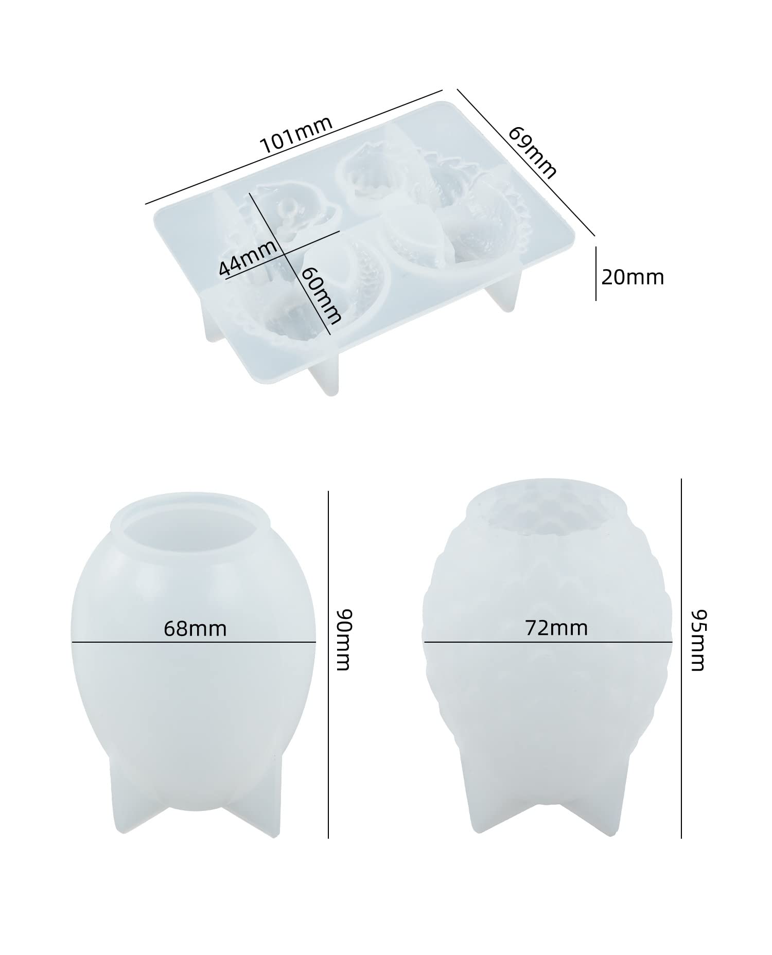 3D Dragon Egg Silicone Mold - 3 Pack for Candle & Soap Making - Home Decor