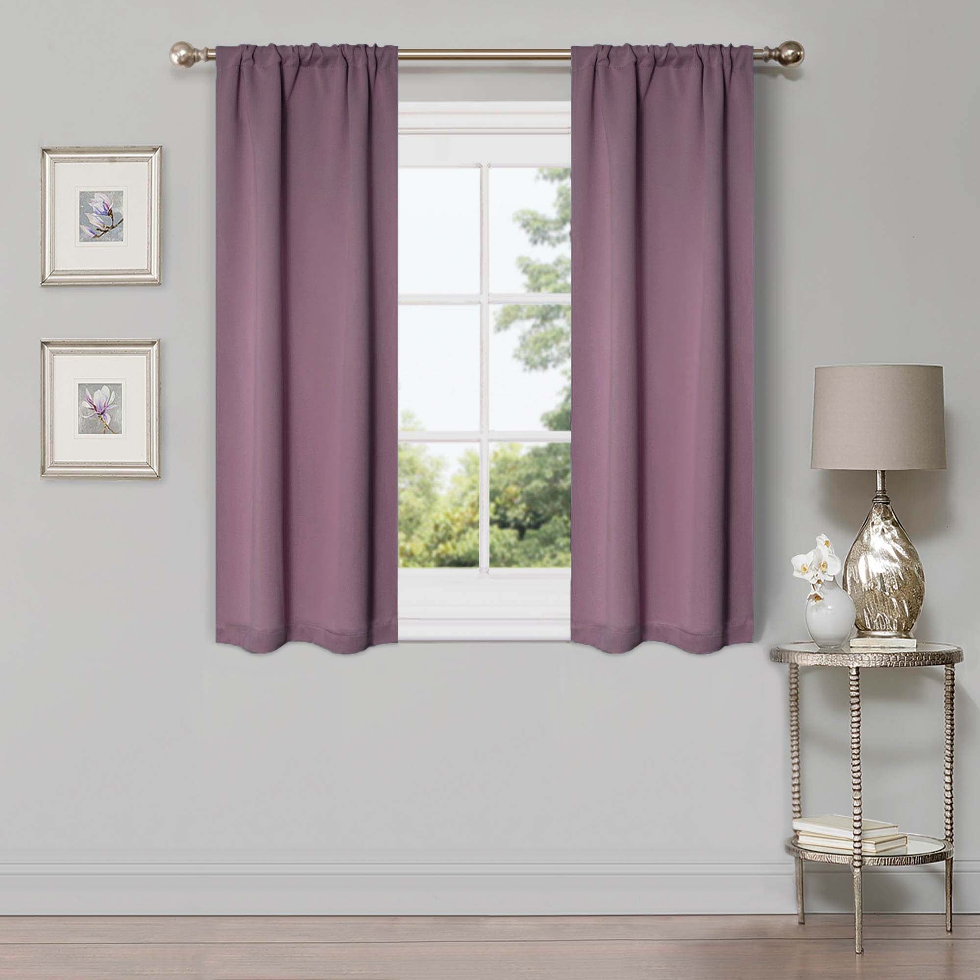 Blackout Curtains for Bedroom - Solid Classic Modern Rod Pocket Curtain Set, Thermal Insulated & Noise Reducing, Perfect for Home, Office, and Nursery (Black)