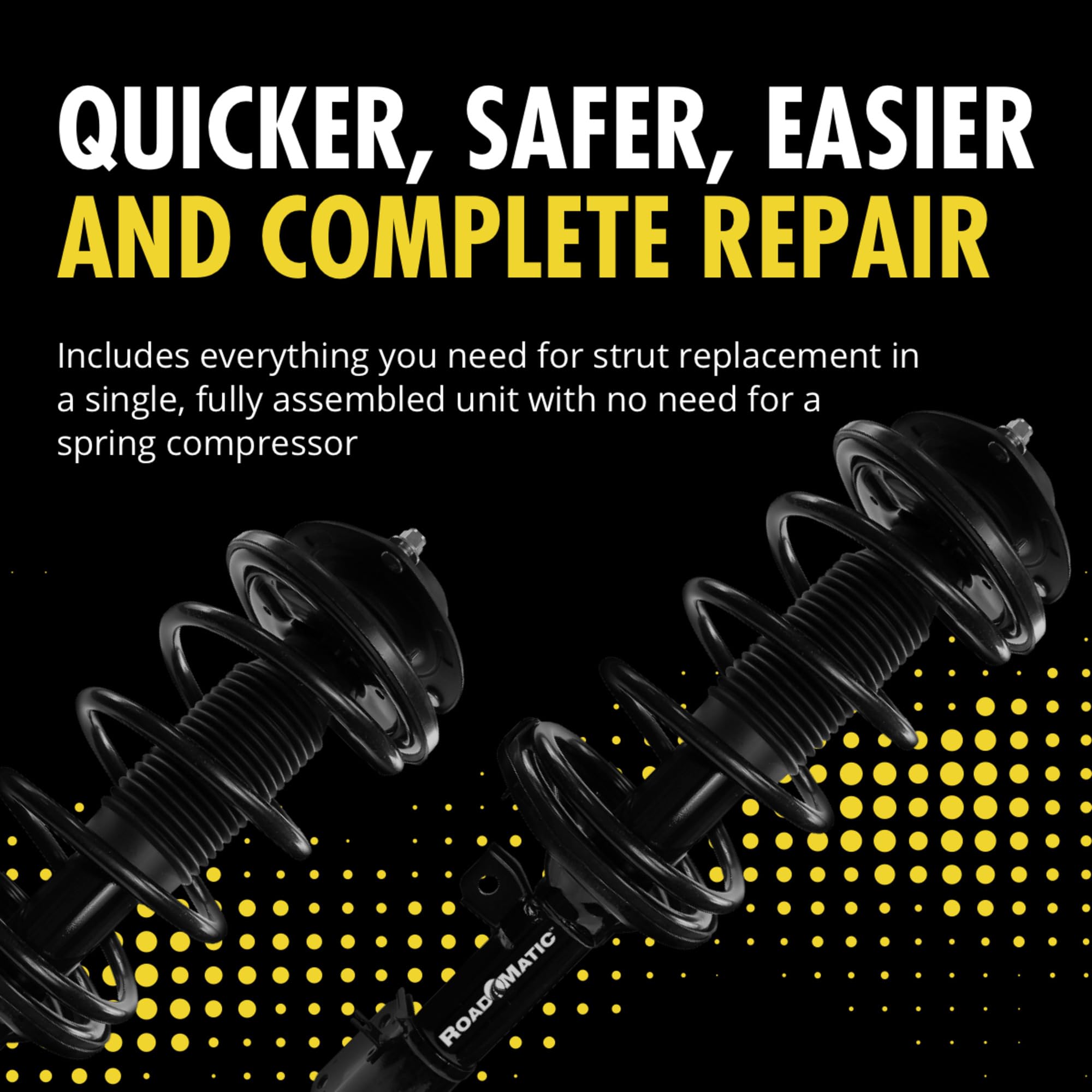 Monroe Shocks & Struts 183047 Complete Suspension Strut & Coil Spring Assembly Kit - Perfect for Smooth Ride & Vehicle Stability | Ideal for Daily Commute, Road Trips & Off-Road Adventures