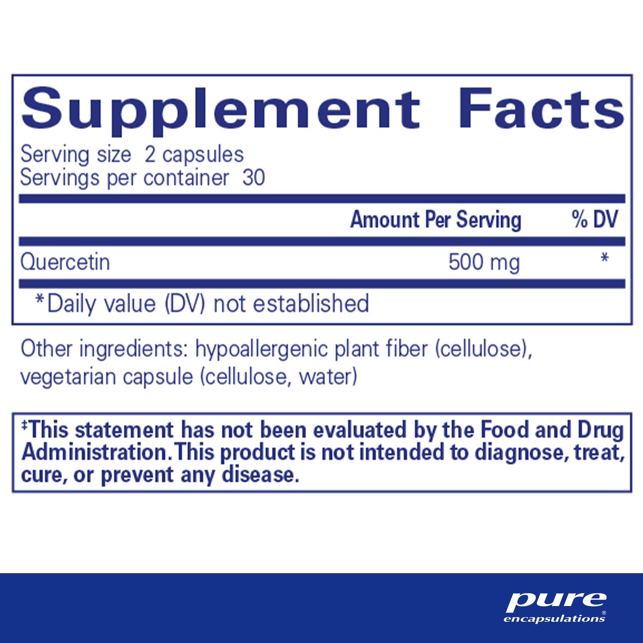 Pure Encapsulations Quercetin Supplement - 500mg High Potency Antioxidant Support for Immune & Heart Health - Daily Immune Booster for Allergy & Inflammation Relief - Perfect for Wellness Enthusiasts & Active Lifestyles