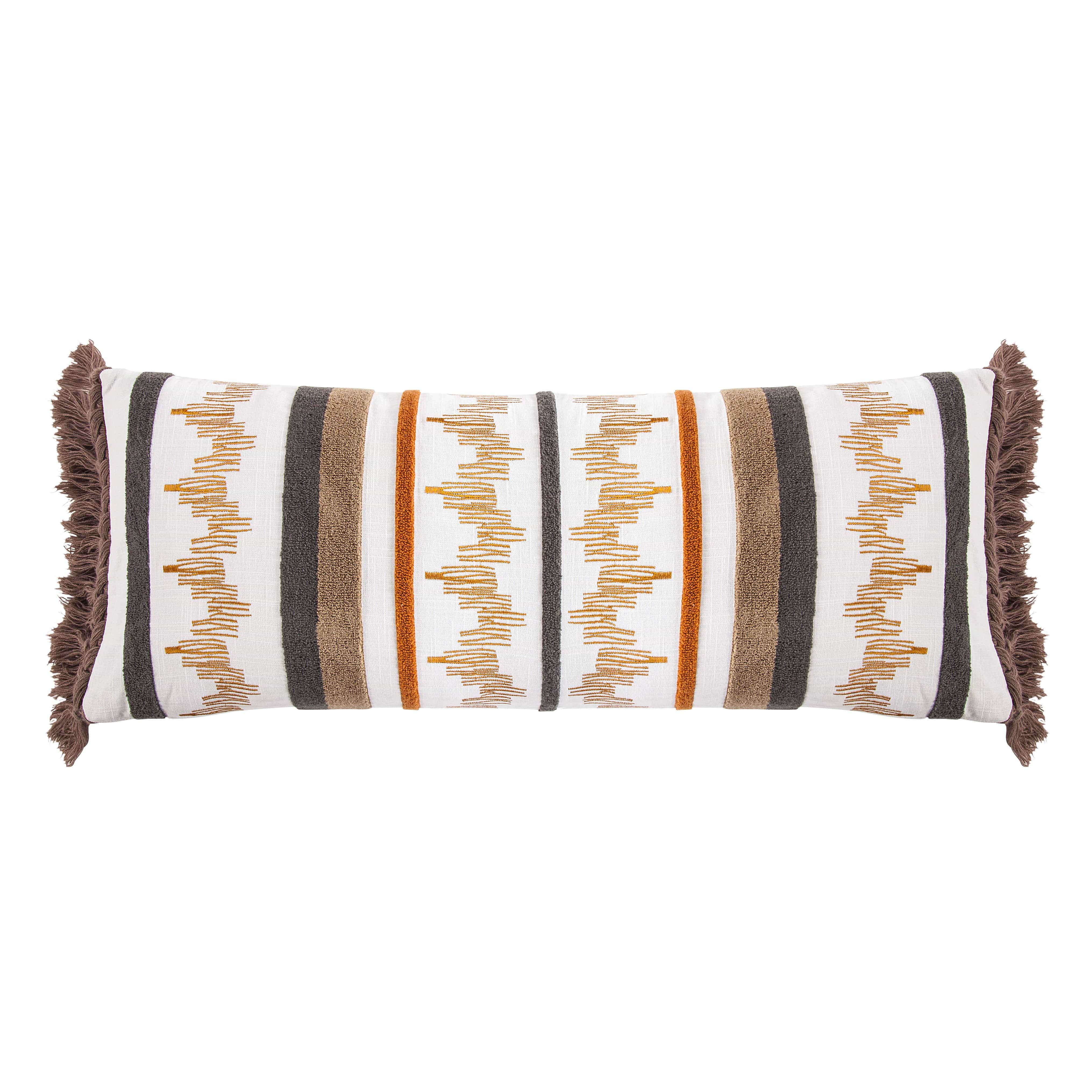 Aria Embroidered Lumbar Pillow for Sofa & Bed - Decorative Throw Pillow for Living Room, Bedroom, Office - Comfortable Back Support Cushion