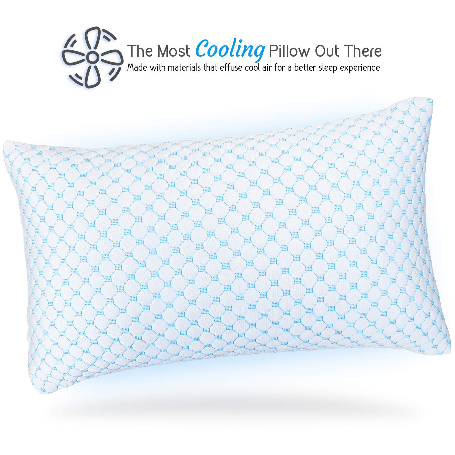 Clara Clark Cooling Memory Foam Pillow - Luxury Gel Pillow with Reversible Cover (Cool/Velvety) - Breathable Bed Pillow for Side Sleepers - King Size 18x36 Inches - 2 Pack - Perfect for Hot Sleepers & Night Sweat Relief
