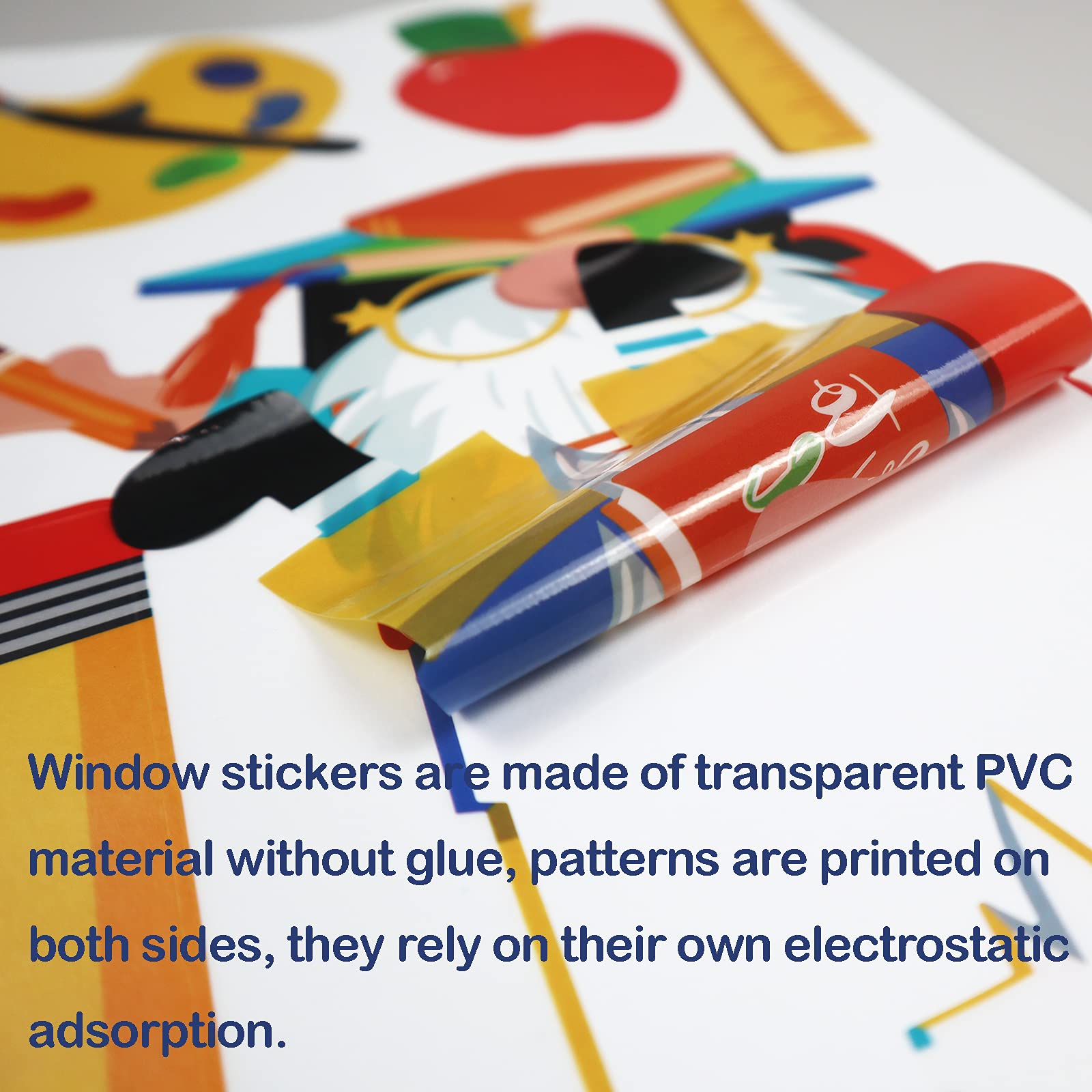8 Sheets Reusable Static Window Clings - Back to School Decorations for Classroom, Wall, Glass & Car | Welcome & Seasonal Decals for Home, Office & Retail Stores