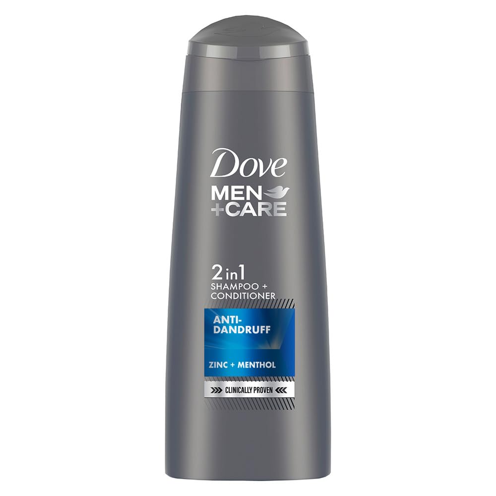 Dove Men+Care Anti Dandruff 2-in-1 Shampoo and Conditioner, 180ml - Hydrating Scalp Care for Men with Flakes & Itch Relief - Perfect for Daily Hair Wash & Grooming Routine