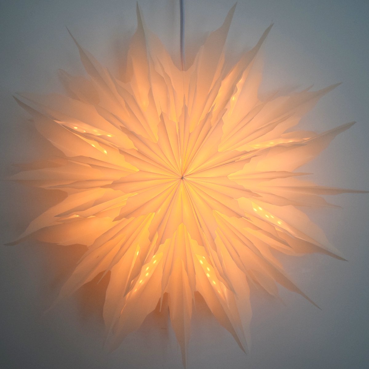 17 Inch White Snowdrift Snowflake Star Lantern - Pizzelle Design Holiday Decorations for Christmas, Winter Weddings, Parties & Home Decor - Perfect for Indoor & Outdoor Seasonal Displays
