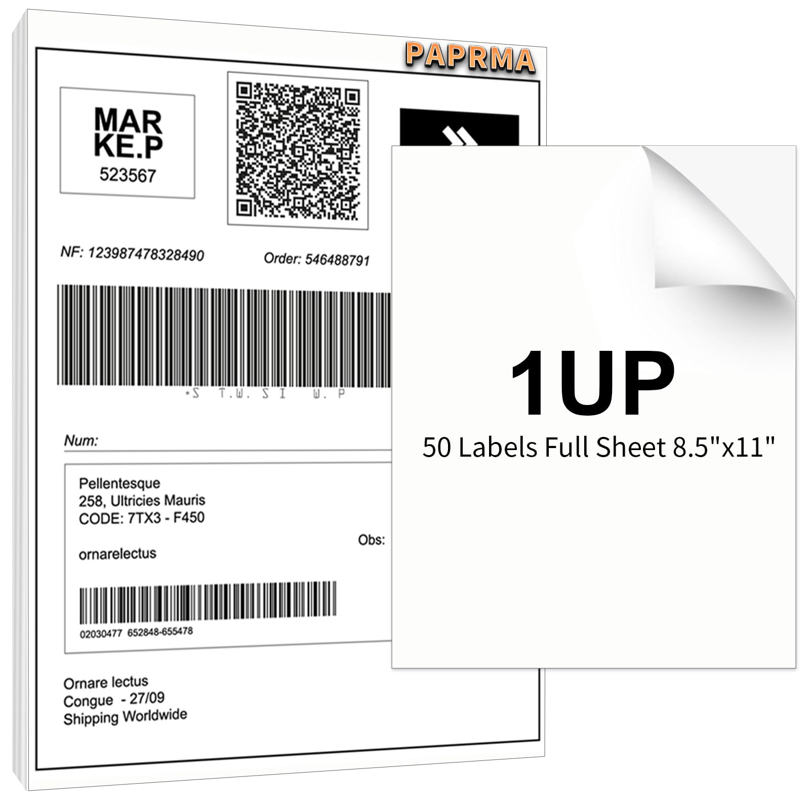 50 Sheets Printable Sticker Paper for Inkjet & Laser Printers - 8.5
