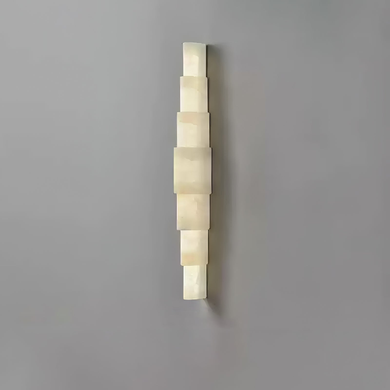 Alba Cascade Alabaster Wall Sconce - Elegant Handcrafted Light Fixture for Living Room, Bedroom & Hallway - Vintage Style Plug-in Wall Lamp with Natural Stone Shade (Indoor Use)