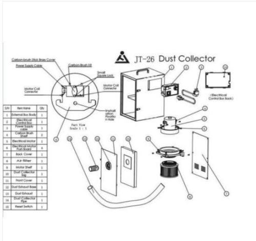 Dental Lab Equipment Double-Impellers Dust Collector Vacuum Cleaner JT-26B | High-Efficiency Dental Dust Removal for Labs & Clinics | Perfect for Dental Prosthetics & Crown Work