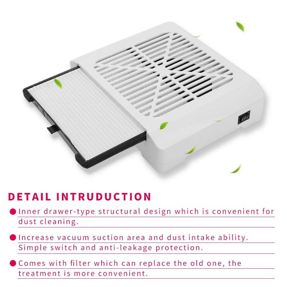 36W Professional Nail Dust Collector - Salon Vacuum Cleaner for Gel Manicure & Pedicure | Portable Nail Art Dust Suction Machine | Perfect for Nail Salons & Home Use (#1)