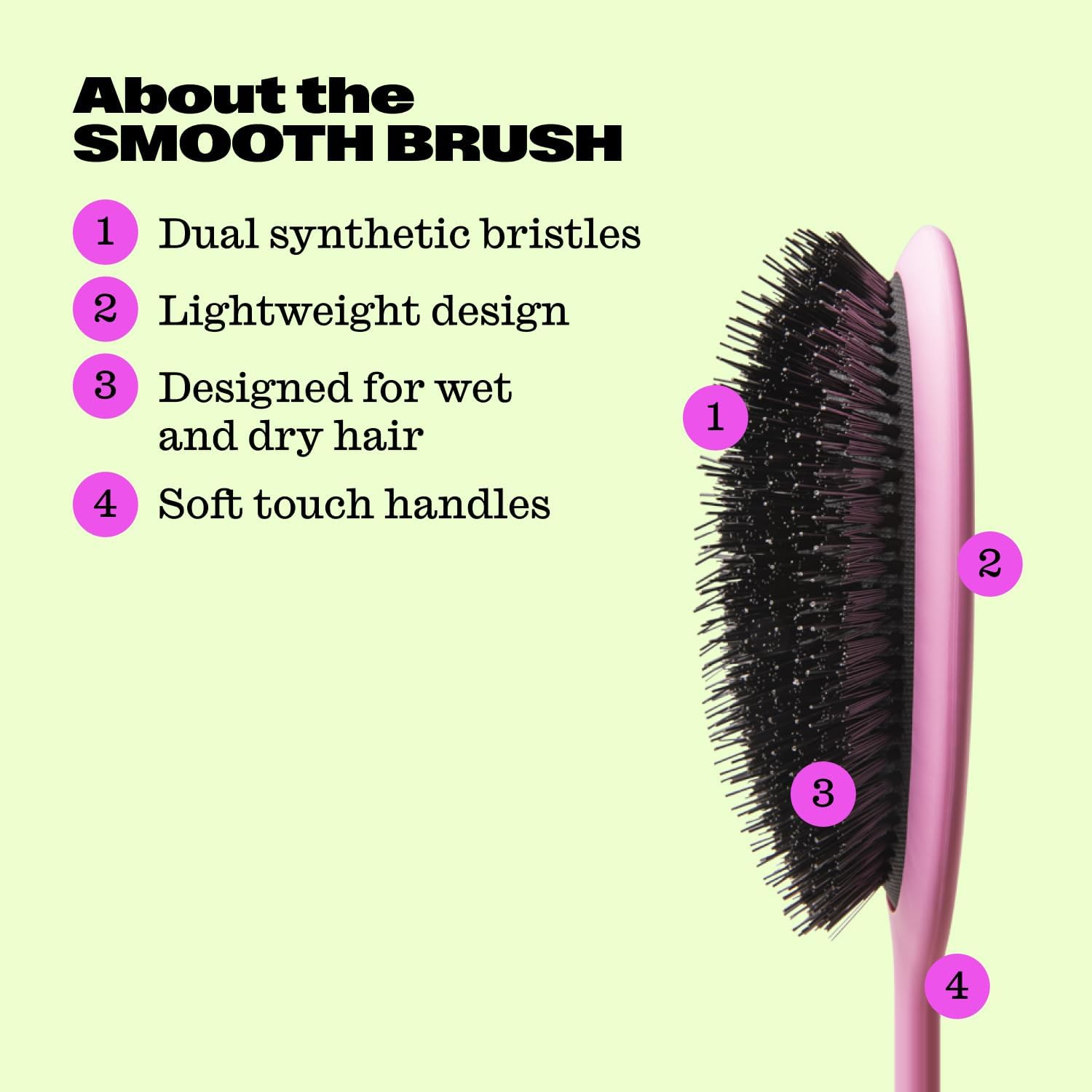 Trademark Beauty Tame Your Mane Smoothing Hair Brush - Detangling Brush for Wet & Dry Hair - Hair Styling Accessories for Women - Perfect for Home, Travel & Salon Use