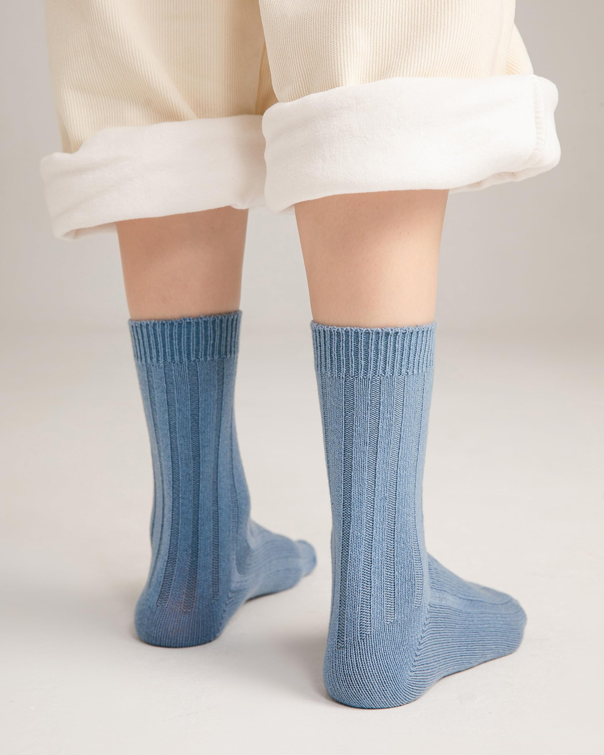 State Cashmere Unisex Ribbed Socks - 100% Pure Cashmere Super Soft Winter Warm Socks for Men & Women | Perfect for Bedtime, Lounge & Cold Weather Comfort
