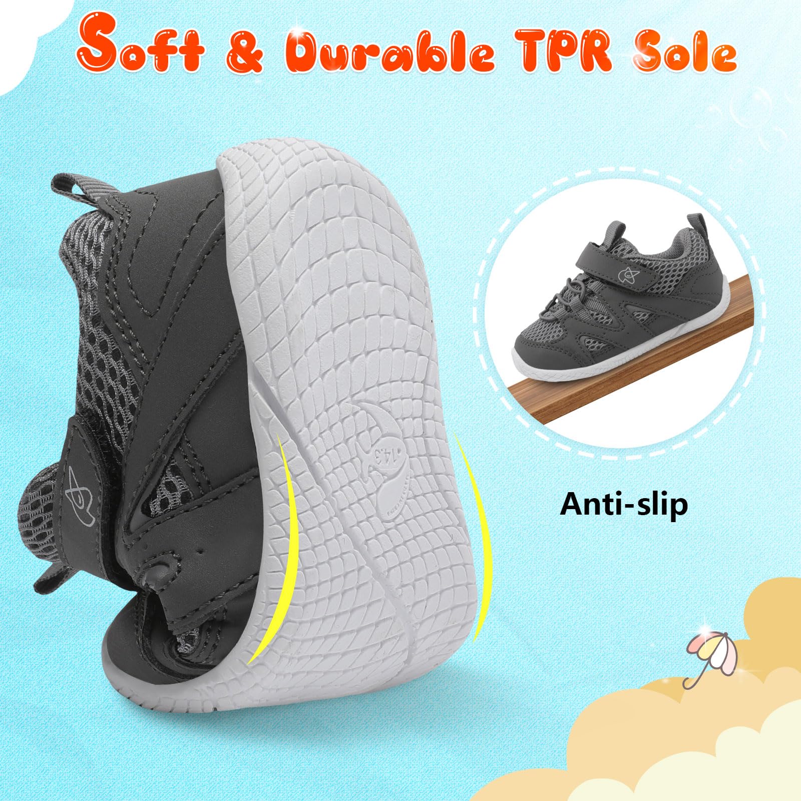 LeIsfIt Baby Walking Shoes for Boys & Girls - Non-Slip First Walker Sneakers with Breathable Mesh - Soft Sole Infant Shoes for 6-24 Months - Perfect for Indoor Play, Outdoor Activities & Special Occasions