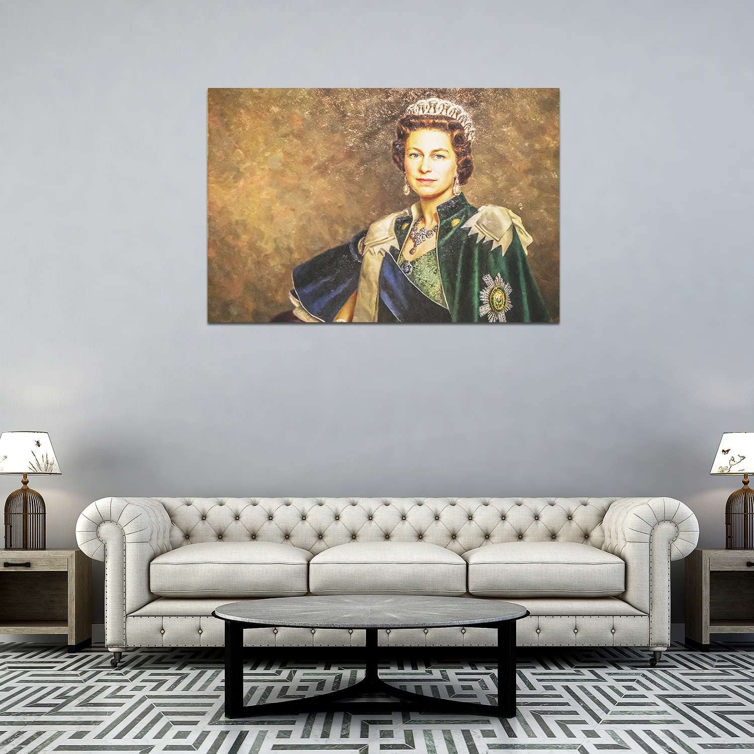 Queen Elizabeth Canvas Wall Art Print - 24