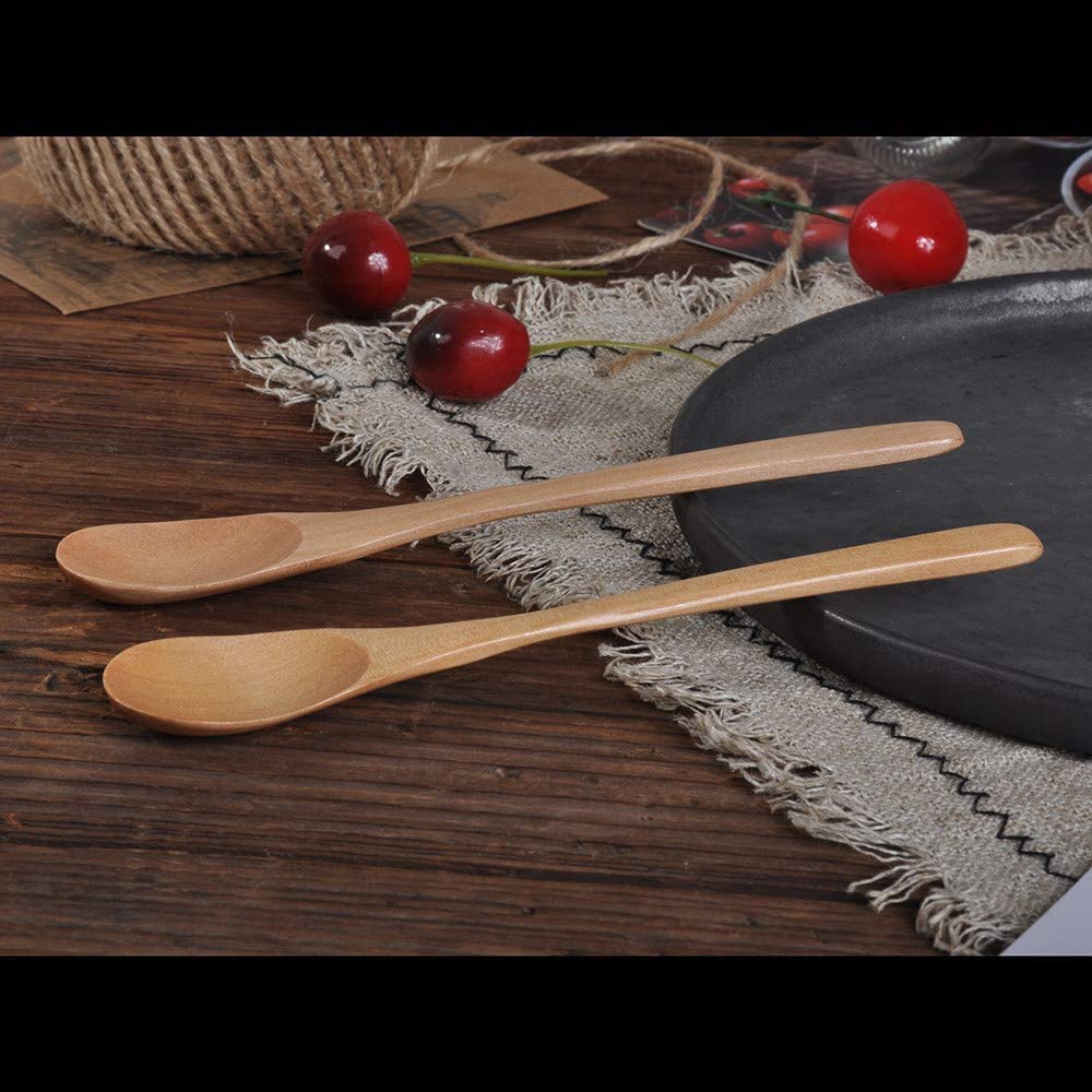 Bamboo Wooden Spoon and Fork Set - Eco-Friendly Kitchen Utensils for Cooking, Serving & Dining | Perfect for Soup, Tea, Salad & Home Decor