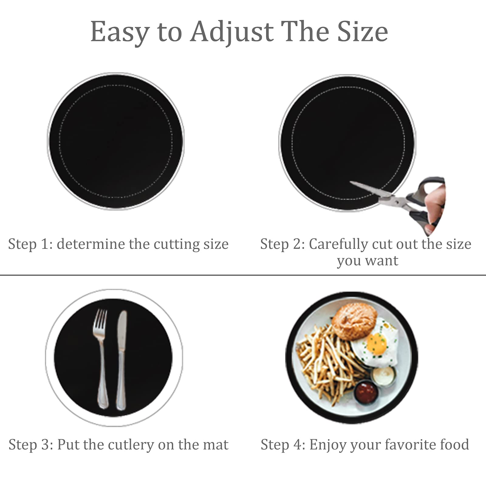 12 Inch Silicone Microwave Mat - Non Stick Turntable Mat for Kitchen, Heat Resistant Oven Mat (2 Pack, Black) - Perfect for Microwave, Oven & Countertop Protection