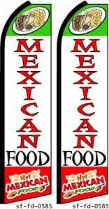 Authentic Mexican Food Feather Banner Flags - Complete Party Decoration Kit (Pack of 2) for Cinco de Mayo, Fiesta & Mexican Theme Parties