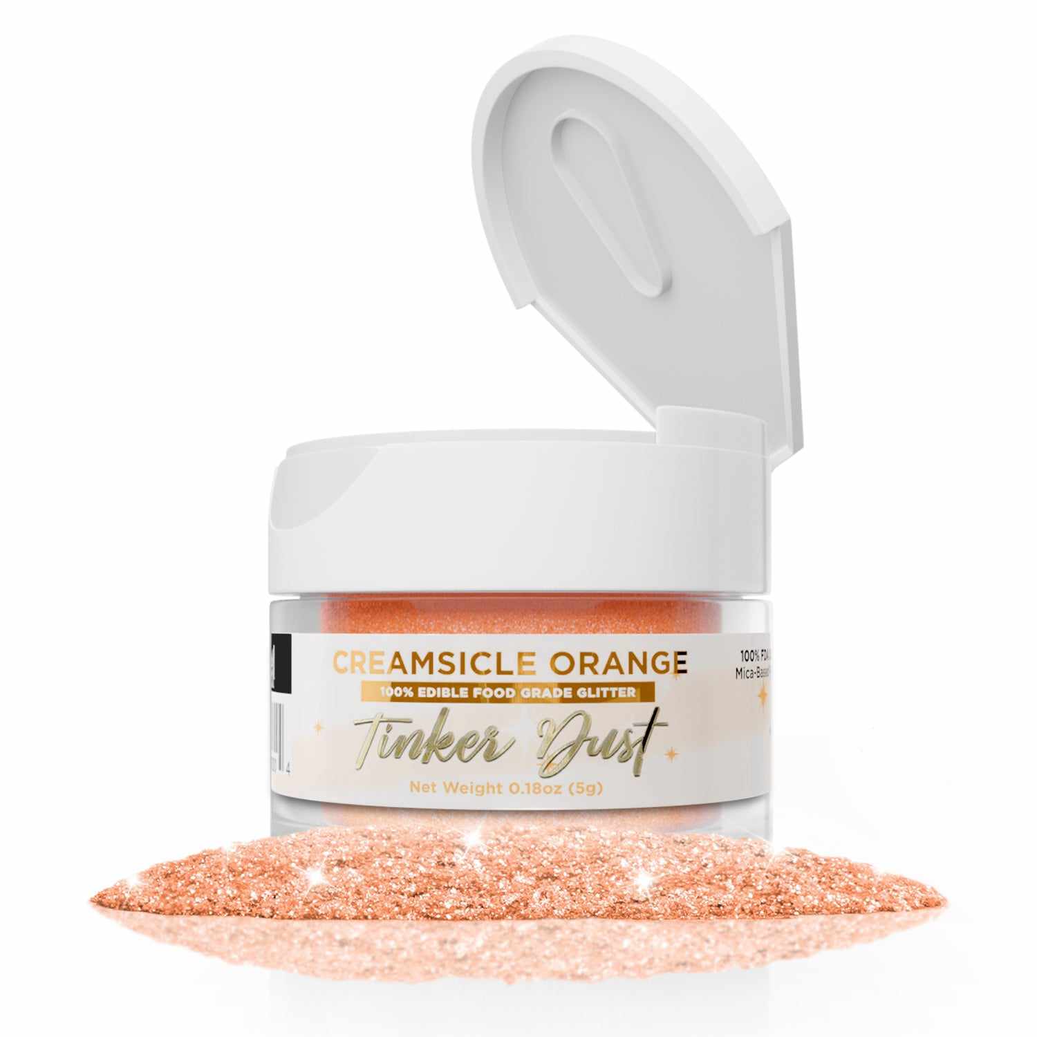 Tinker Dust® Creamsicle Orange Edible Glitter - 5 Grams for Cake Decorating, Cupcake Topping & DIY Desserts