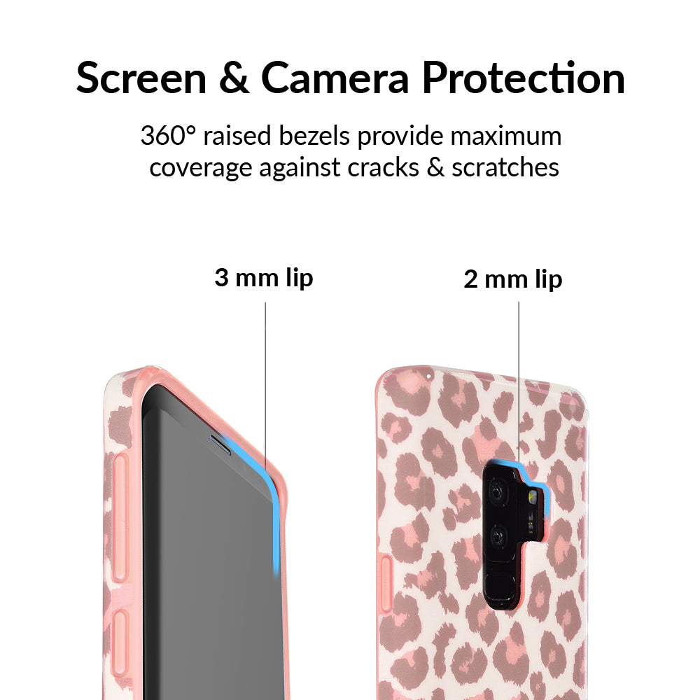 Samsung Galaxy Phone Case - Blush Leopard Print Protective Cover for Samsung S21/S20/S10/Note 20 - Stylish & Durable Slim Fit Case for Everyday Use & Travel