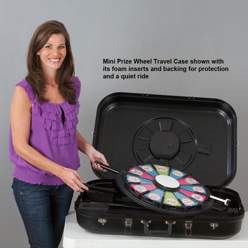 20 1/2 Inch Mini Prize Wheel with Travel Case - Portable Spinning Wheel for Carnival Games, Classroom Rewards & Party Activities - Perfect for Kids Birthday Parties, School Events & Fundraisers