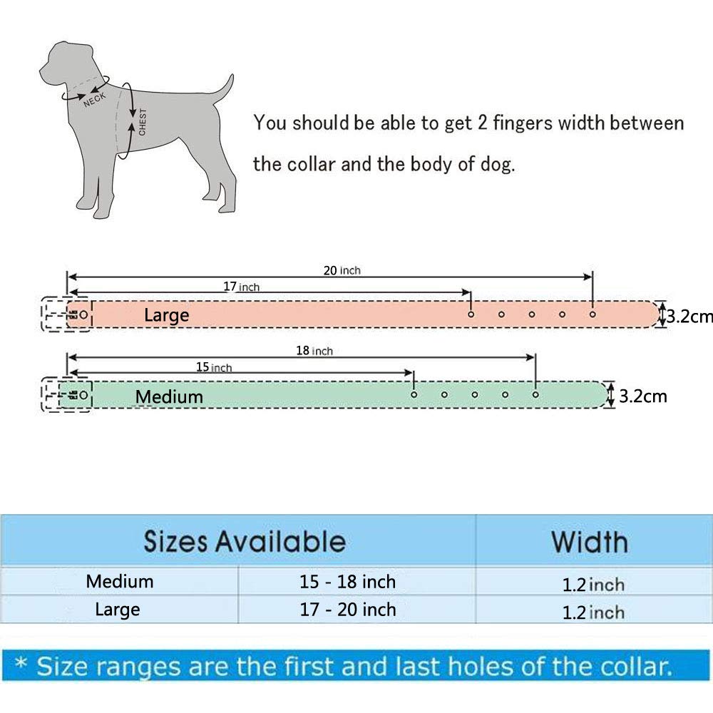 Stylish Studded Dog Collar with 2 Rows Rivets - Spiked PU Leather Pet Collar for Medium & Large Dogs (17-20 inch, Hot Pink) - Perfect for Walking, Training & Fashion Accessories