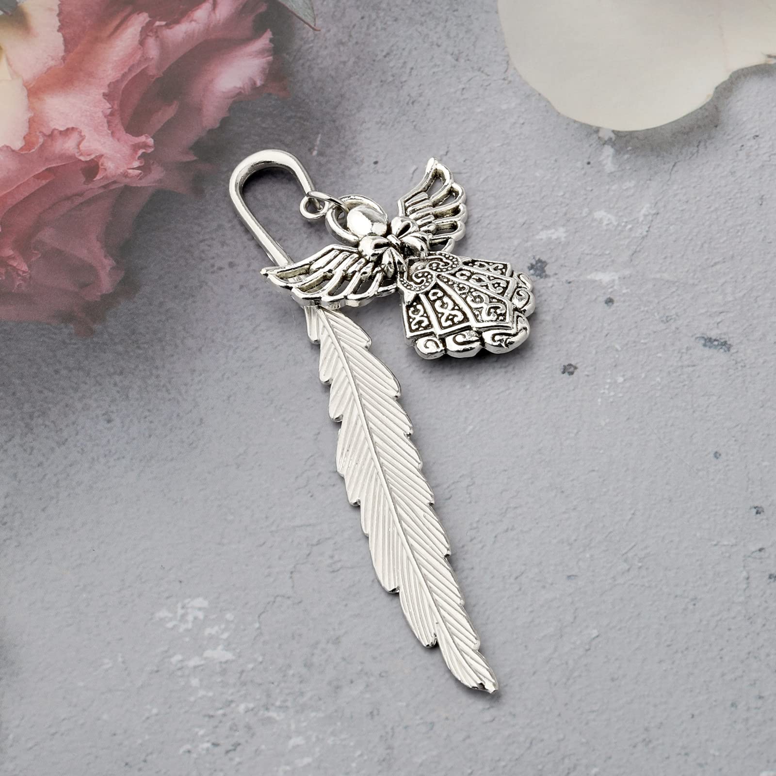 WSNANG Angel Metal Bookmark - Elegant Feather Design for Book Lovers, Religious Gift Idea - Perfect for Bible Study, Journaling & Reading Accessories
