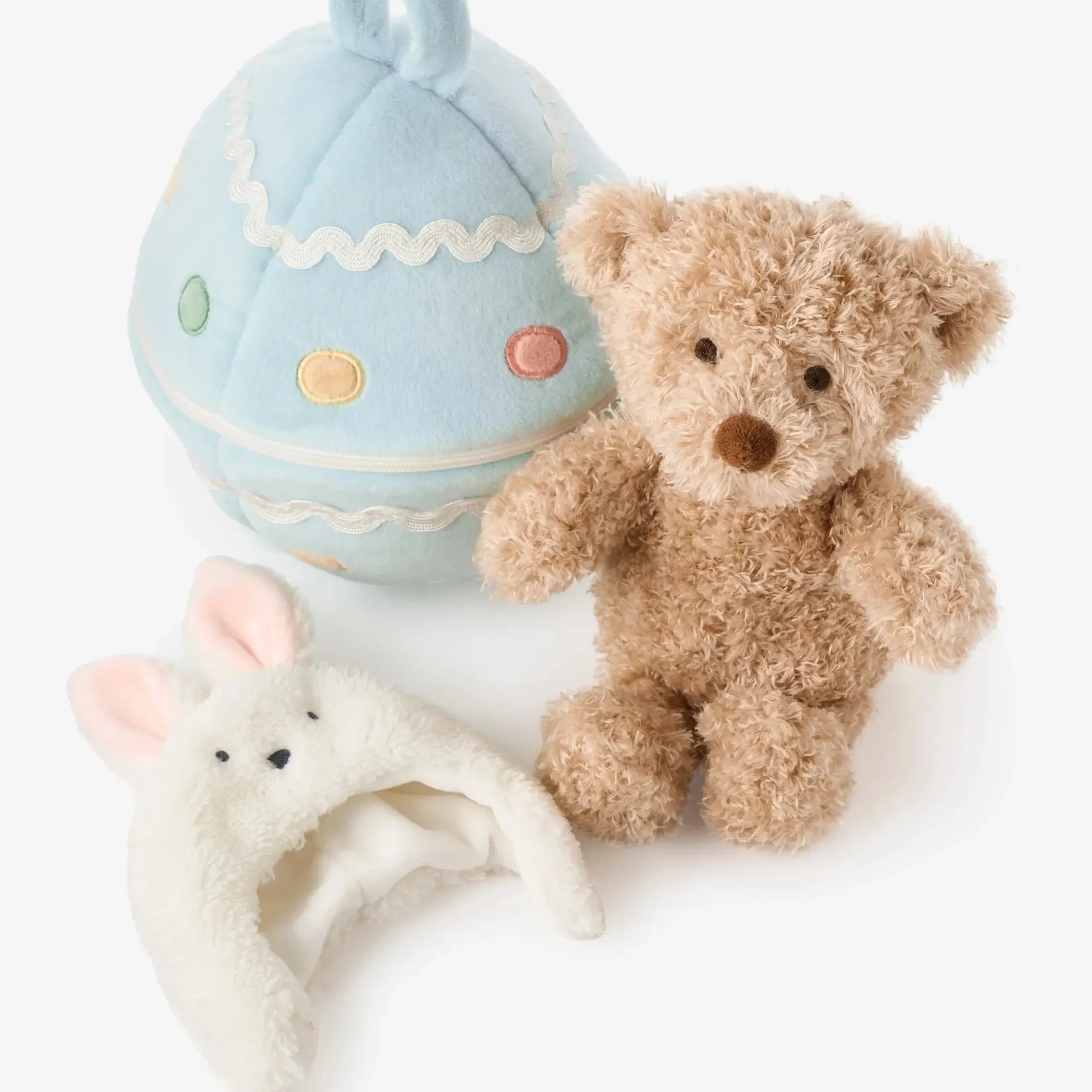 Cute Easter Egg Plush Teddy Bear with Bunny Hat - Soft Baby Hatchling Stuffed Animal Toy for Easter Basket, Nursery Decor, and Gift Giving