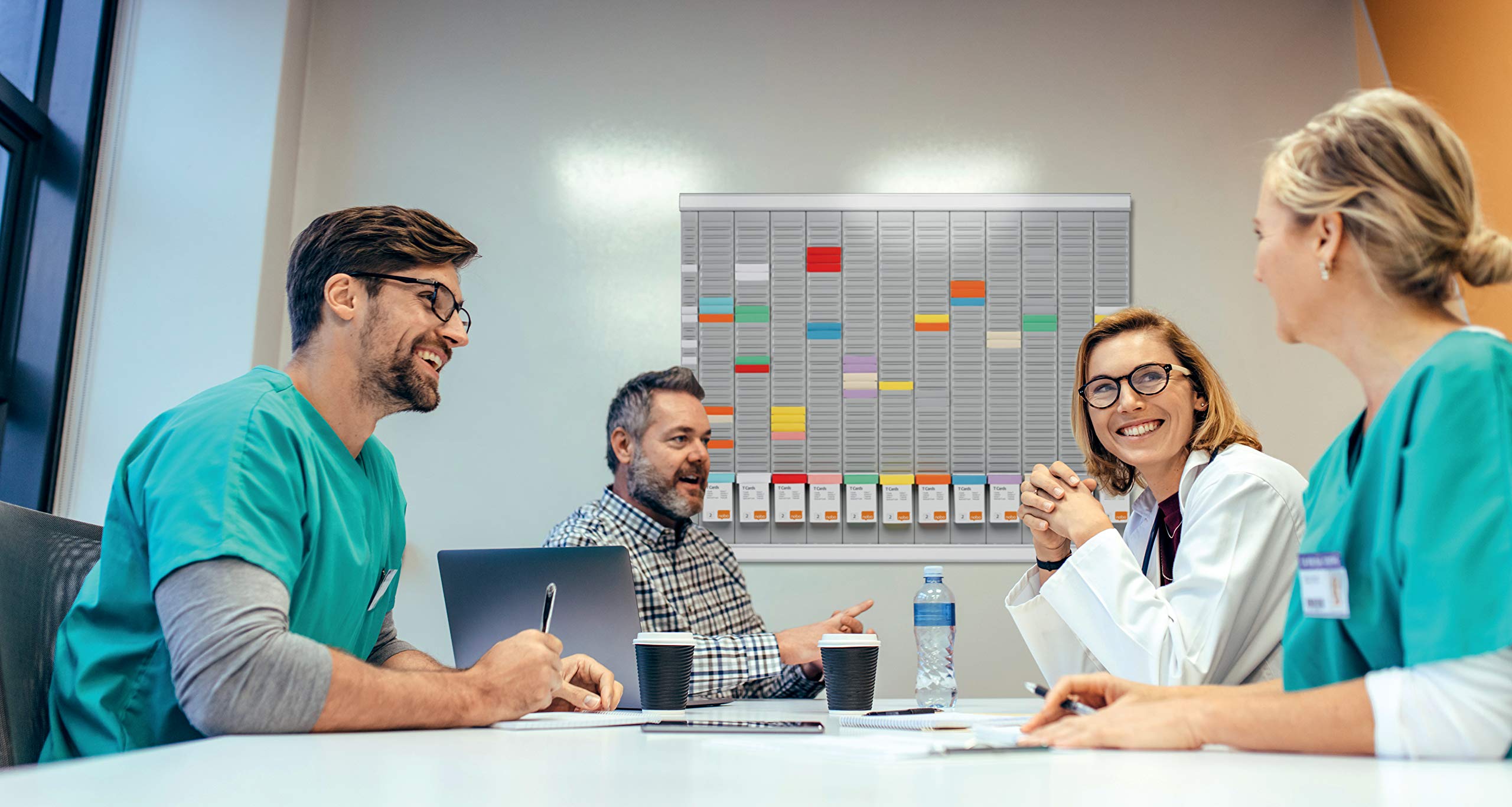 T-Card Annual Planning Kit - Wall Mount Organizer with 12 Columns & 32 Slots (Size 2) - Includes T-Cards & Index Column - Perfect for Office Scheduling, Project Management & Team Coordination (Model 32938864)