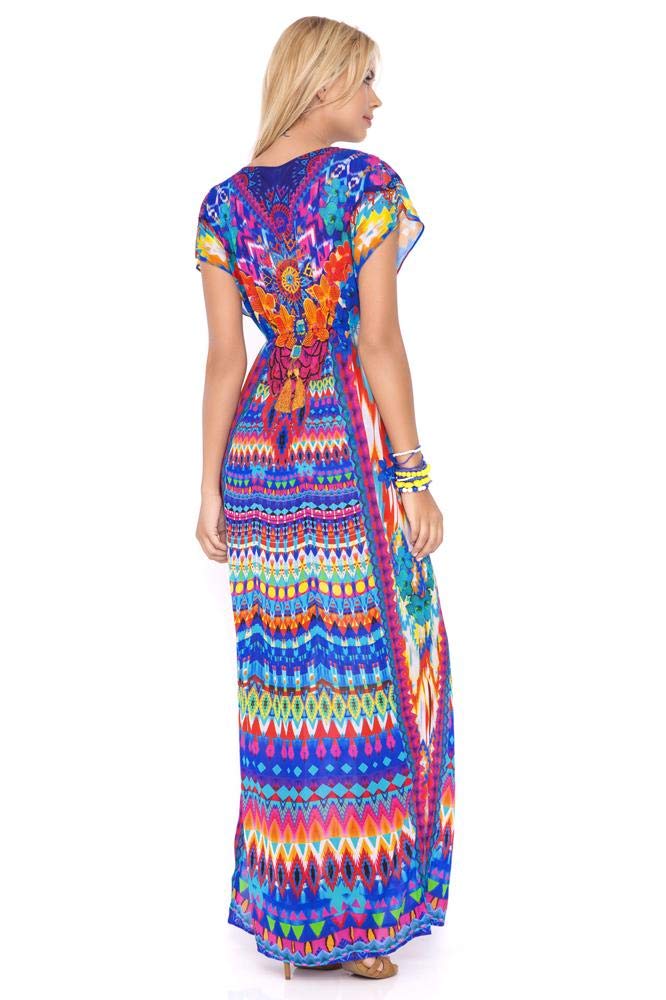 Luli Fama Tribal Print Beach Cover-Up - Floral Cap Sleeve Swimsuit Cover for Women | Perfect for Poolside, Vacation & Summer Outfits
