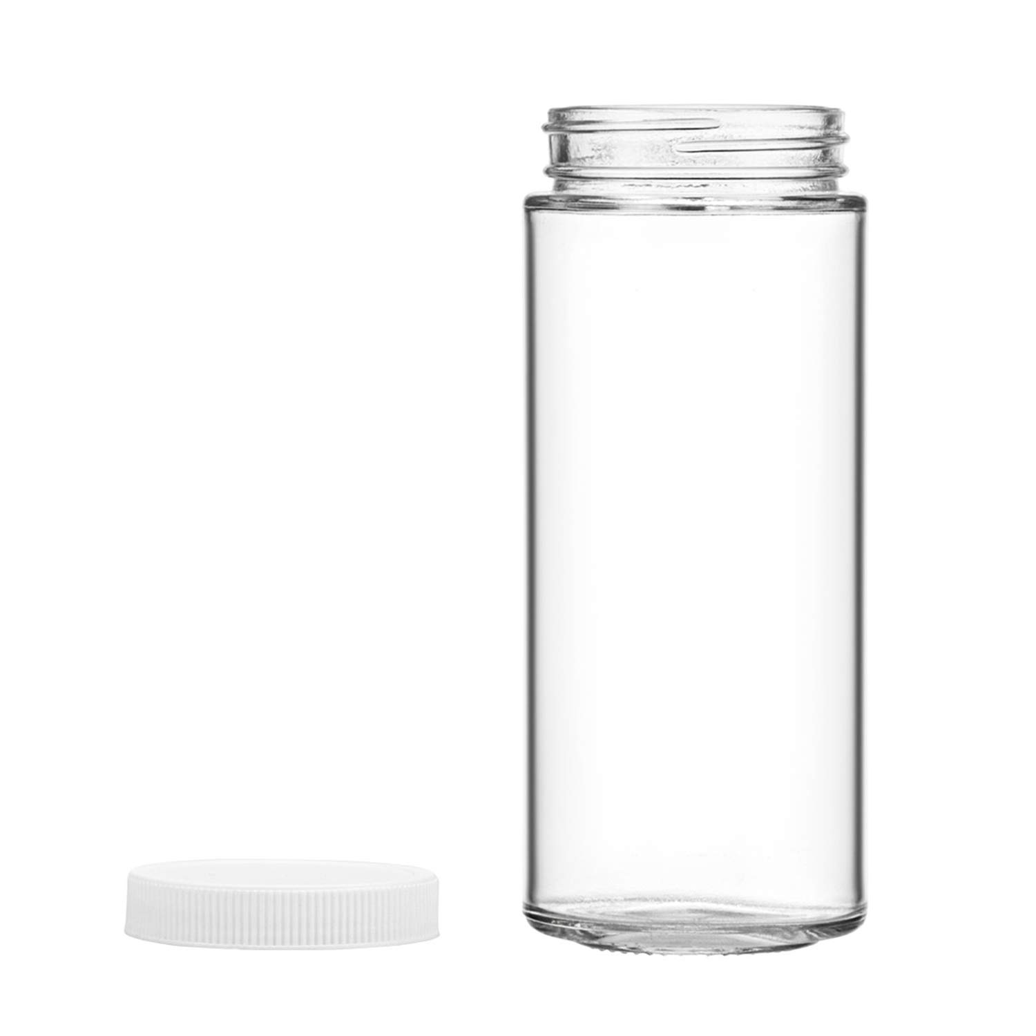 20 Pack 12 oz Glass Jars with Airtight Plastic Lids - Reusable Mason Canning Jars for Juice, Smoothies, Beverage Storage & Meal Prep - Perfect for Home, Office, and Outdoor Activities