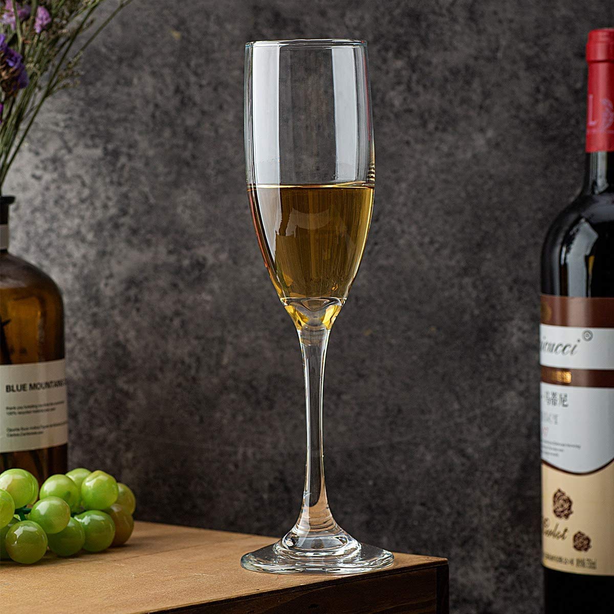 Ash & Roh® Elegant Stemmed Wine Glasses - 2 Pack (170ml Each) | Perfect for Champagne, Sparkling Wine & Cocktails | Ideal for Parties, Weddings & Romantic Dinners