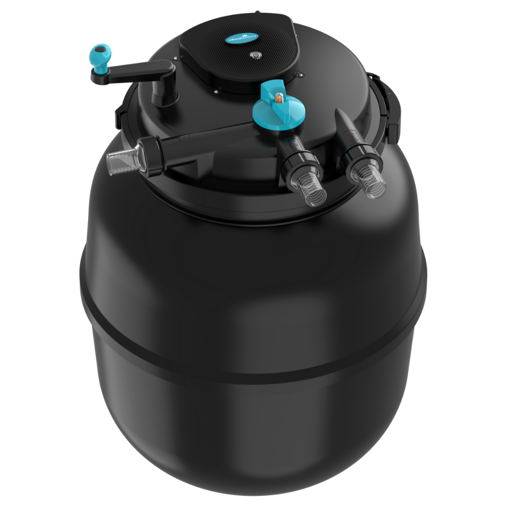AllPondSolutions PFC 50000 Pressurized Pond Filter Kit with AquaECO 12000 Pump - High Efficiency Water Filtration System for Large Koi Ponds, Water Gardens & Outdoor Aquatic Features