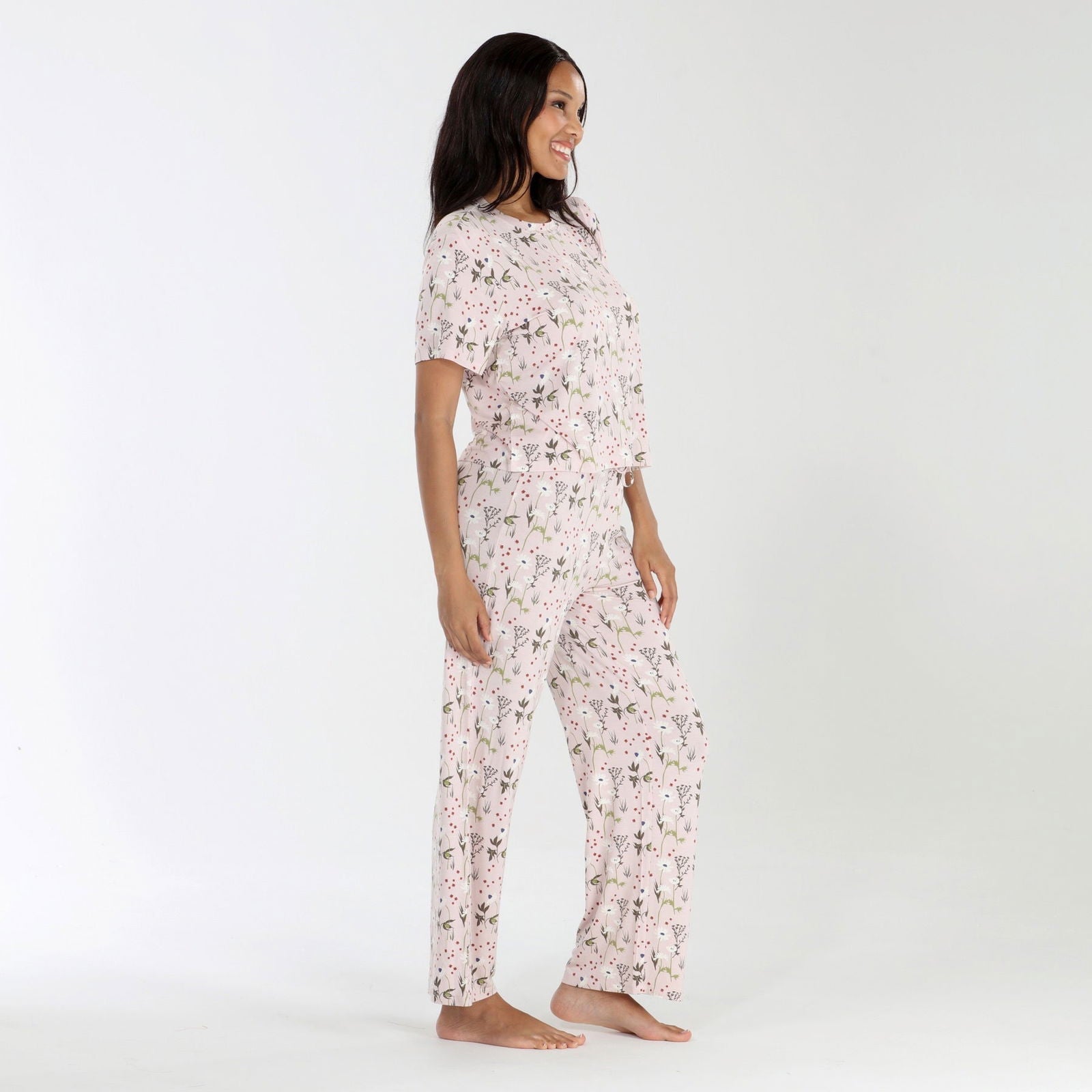 All American Tee Pant Set in Luster Floral Print - Comfortable Casual Outfit for Women, Perfect for Everyday Wear, Lounging, and Weekend Outings