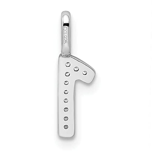 14K White Gold Diamond Women's Number 1 Charm Pendant - Elegant Bijou Polished Jewelry for Birthday, Anniversary & Graduation Gifts