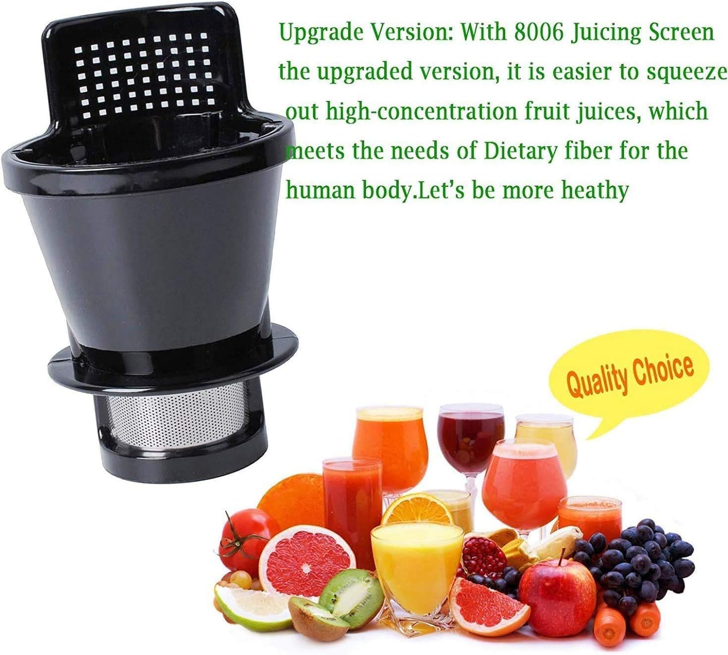 8006 Juicer Replacement Parts - Compatible with Omega 8006, 8005, 8004, 8003 & NC900 Slow Masticating Juicers - Includes 2 Juicing Screens & Auger - Perfect for Home Juice Extraction & Healthy Living